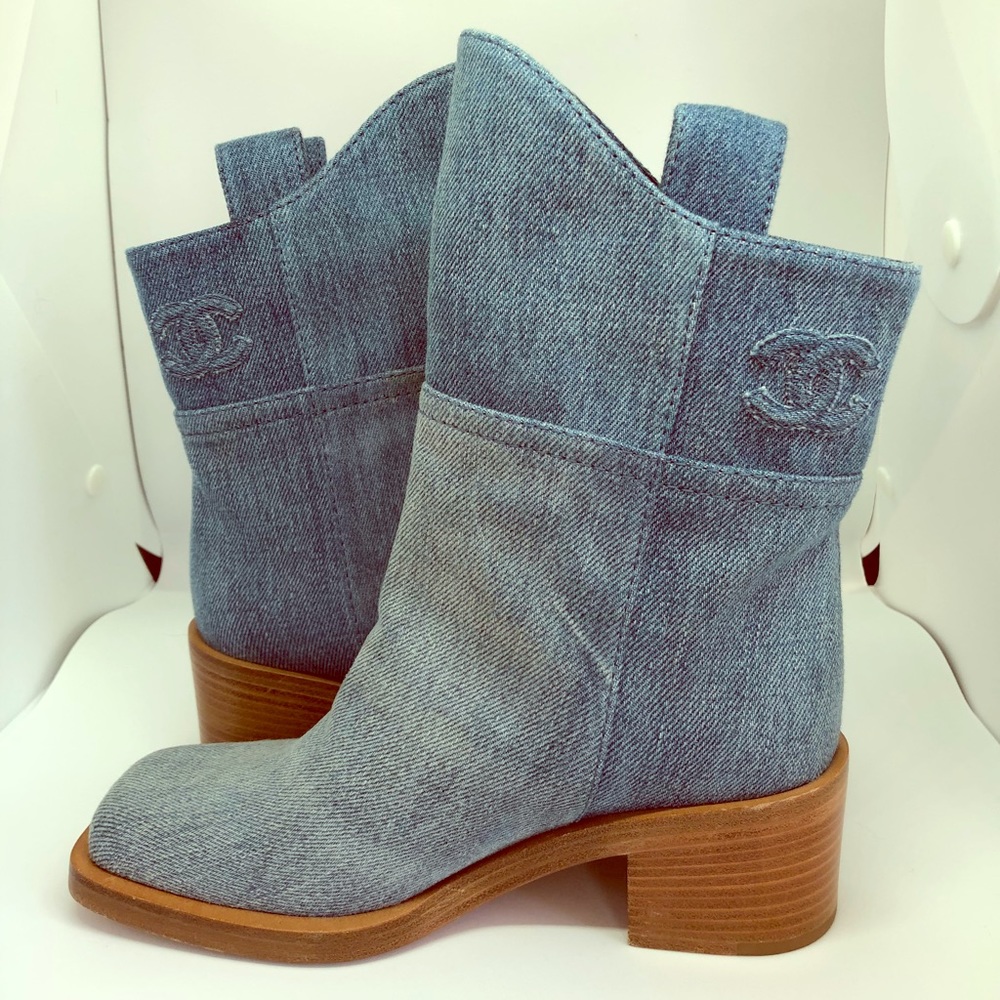 Chanel denim boots - Brand New